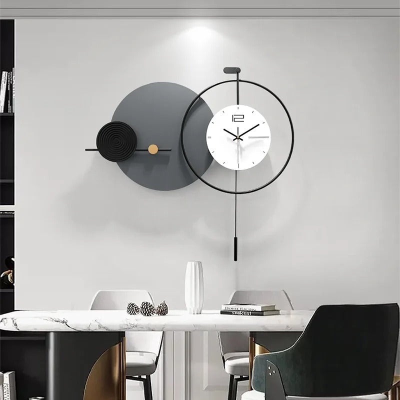 The Designer Geometric Wall Clock, a statement clock that lends personality to a carefully styled interior.
