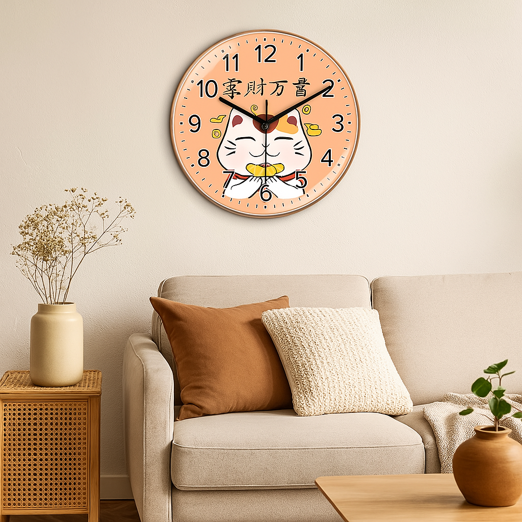 The Horloges Wall Cat, presented as a decorative timepiece for a thoughtfully designed home.