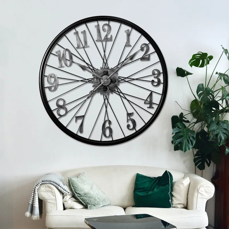 The Industrial Clock Wall, a statement clock that lends personality to a carefully styled interior.