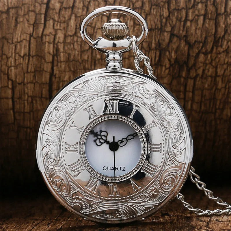 A closer view of the Silver Pocket Watch, created to become a striking focal point in any room.