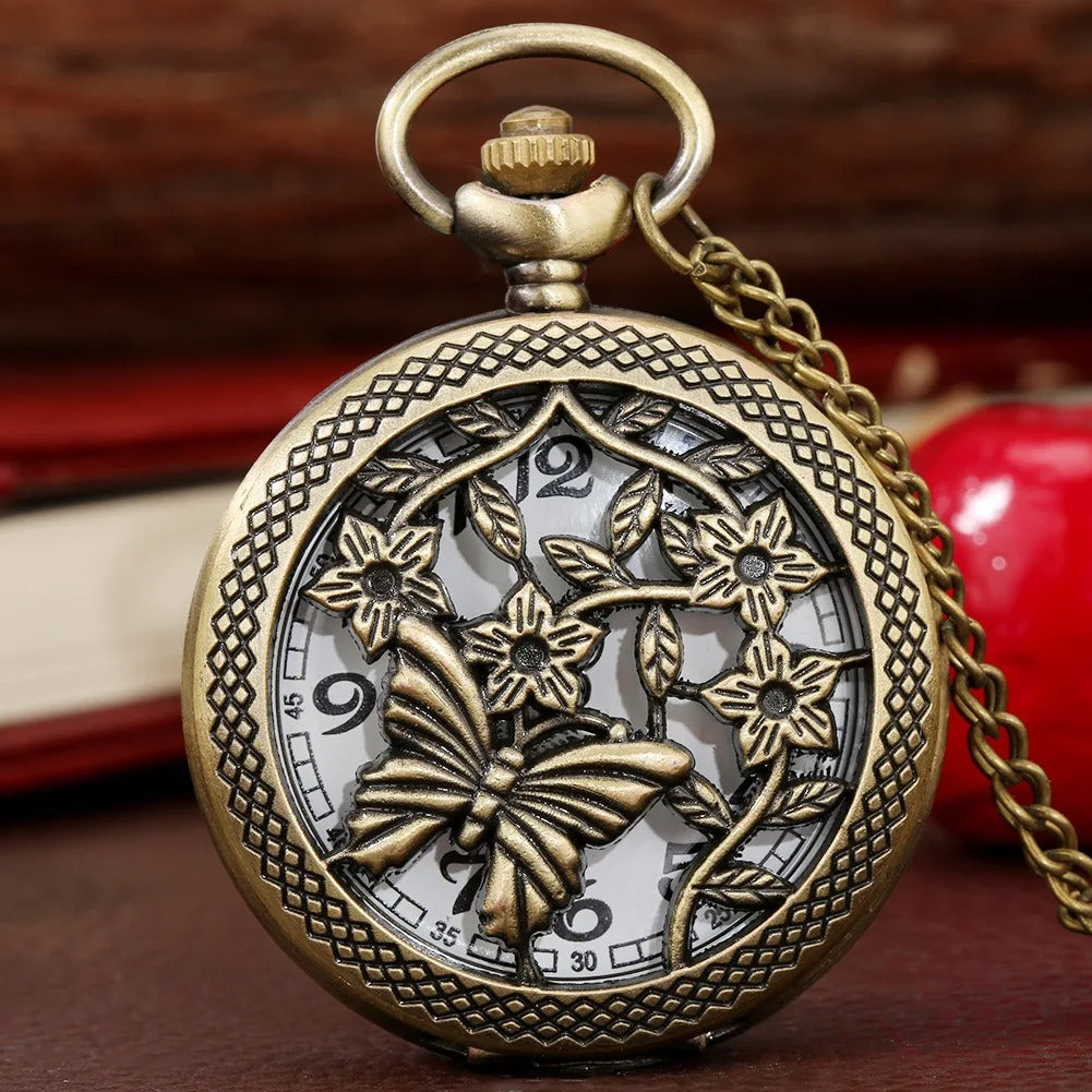 The Butterfly Pocket Watch shown as a refined decorative accent for a modern living space.