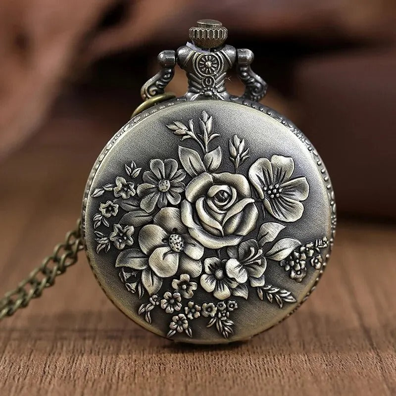 An elegant Flowers Pocket Watch designed to give a room a memorable decorative detail.