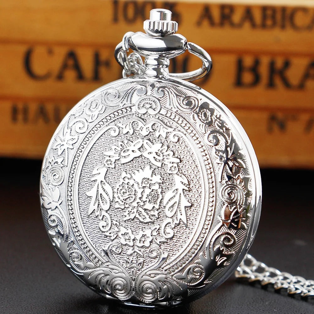 This Silver Pocket Watch adds a tailored balance of function and visual interest to home decor.