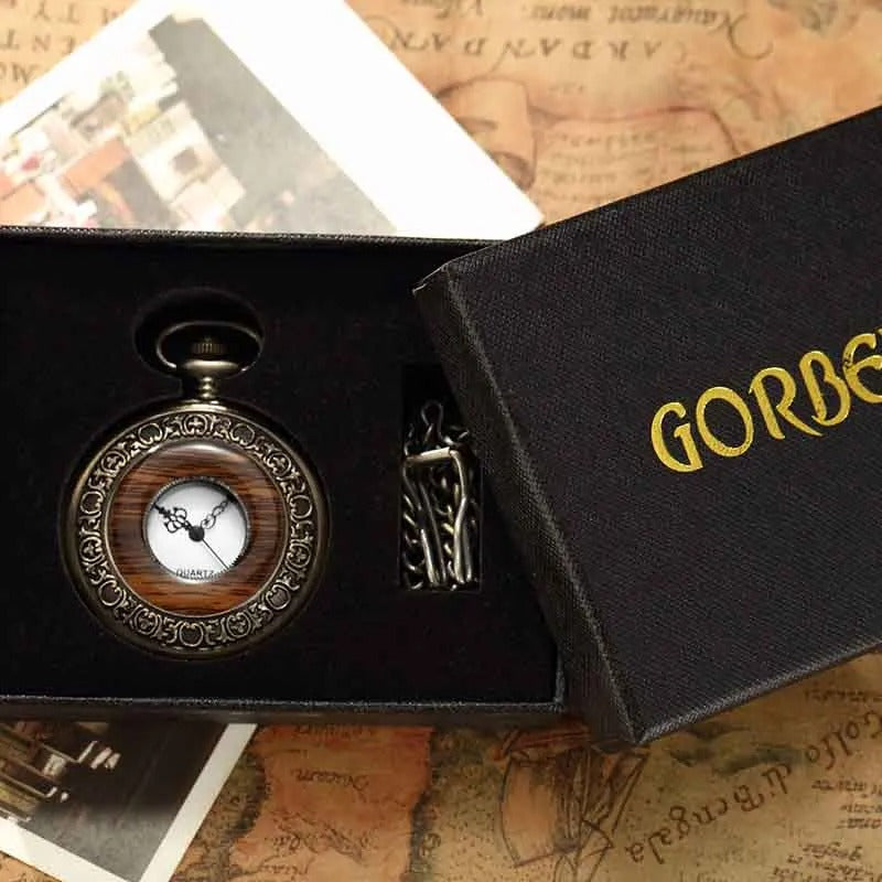 Wood and Metal Pocket Watch