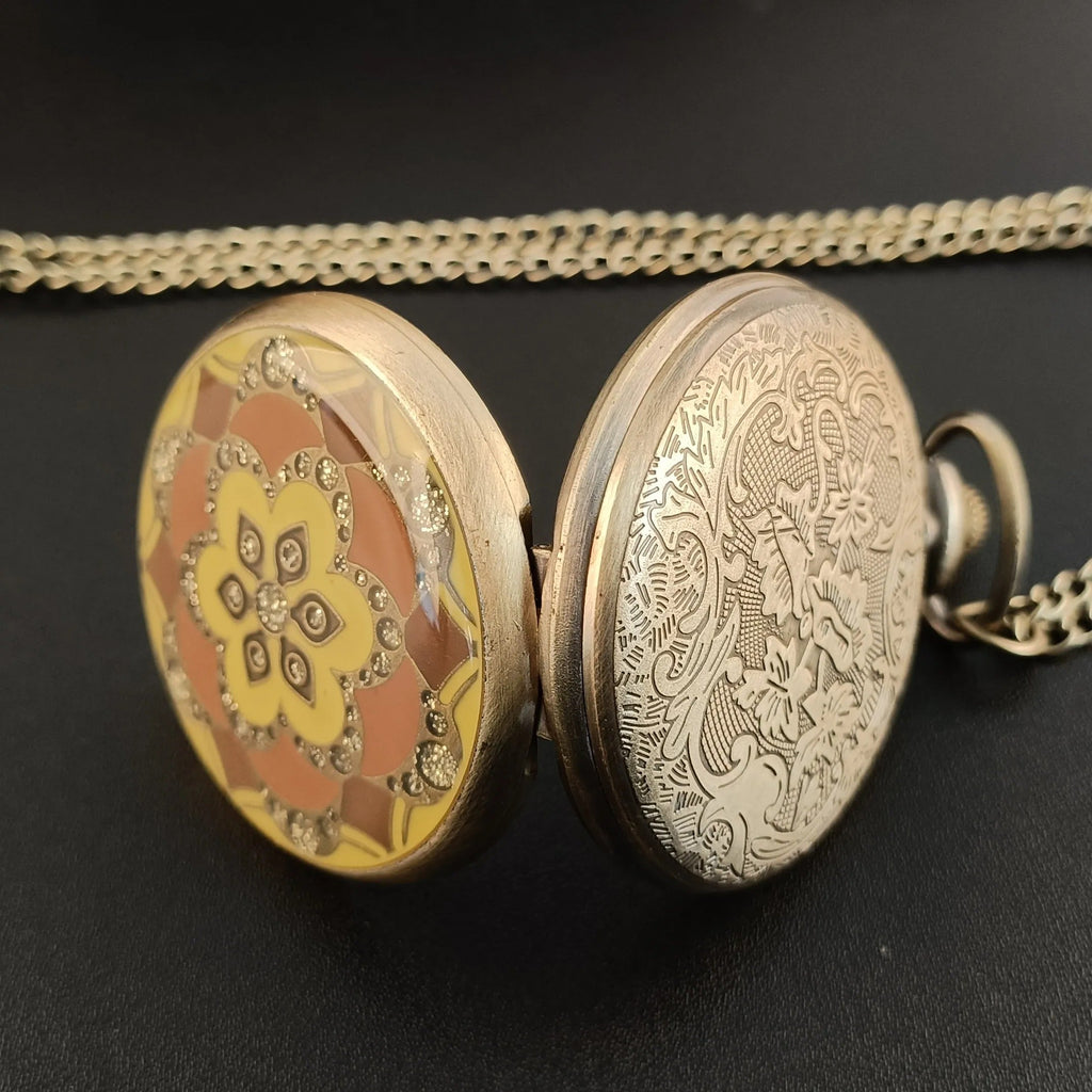 Flowers Vintage Pocket Watch