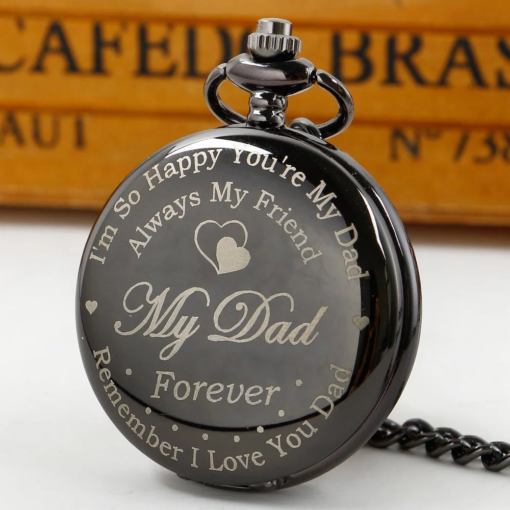 This Dad Pocket Watch adds a tailored balance of function and visual interest to home decor.