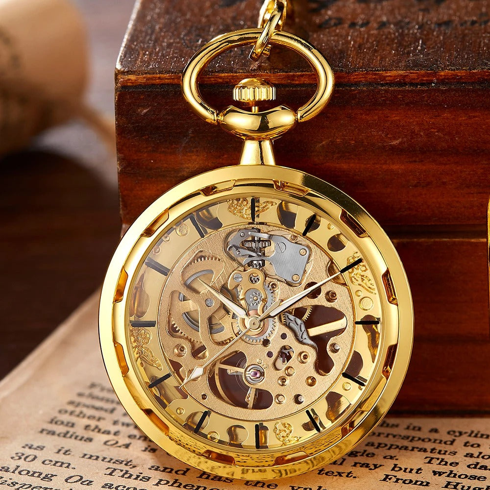 The Skeleton Pocket Watch shown as a refined decorative accent for a modern living space.