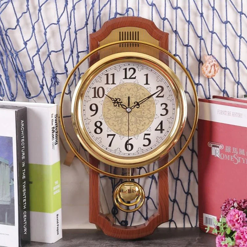 The Antique Pendulum Clock, a statement clock that lends personality to a carefully styled interior.