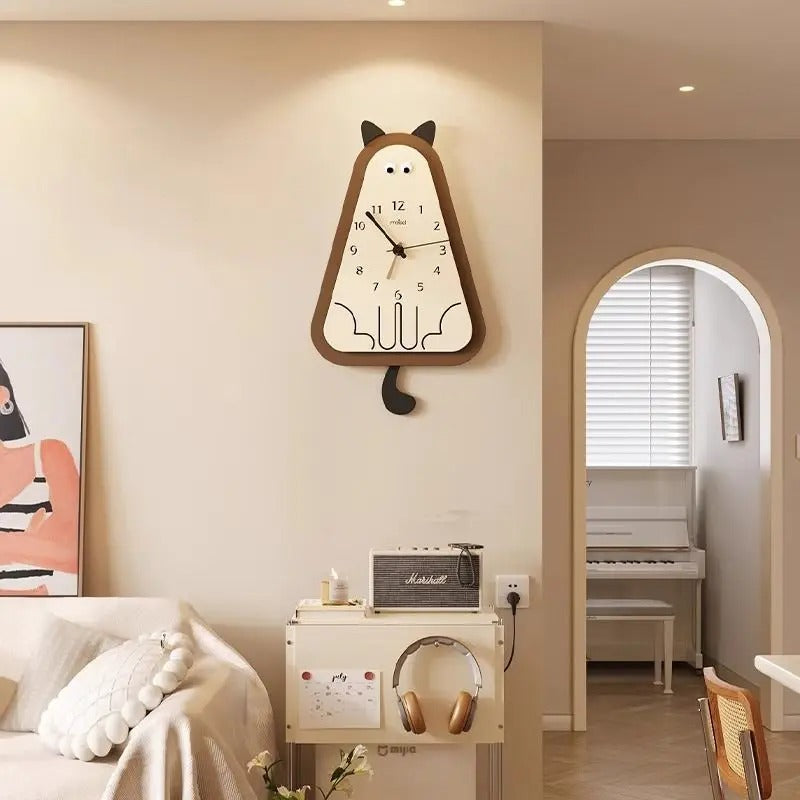An elegant Cat Pendulum Clock designed to give a room a memorable decorative detail.