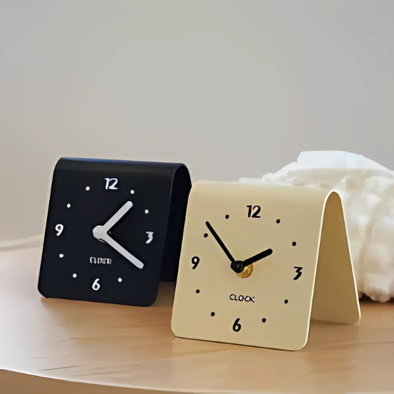 This Small Clock Tabletop brings a polished clock design and decorative character to the wall.