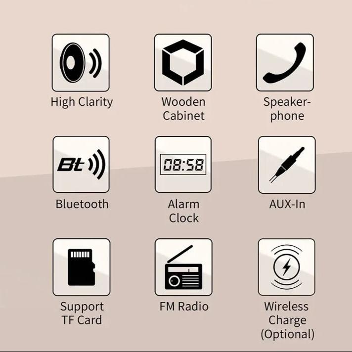 Bluetooth Wood Radio Alarm Clock
