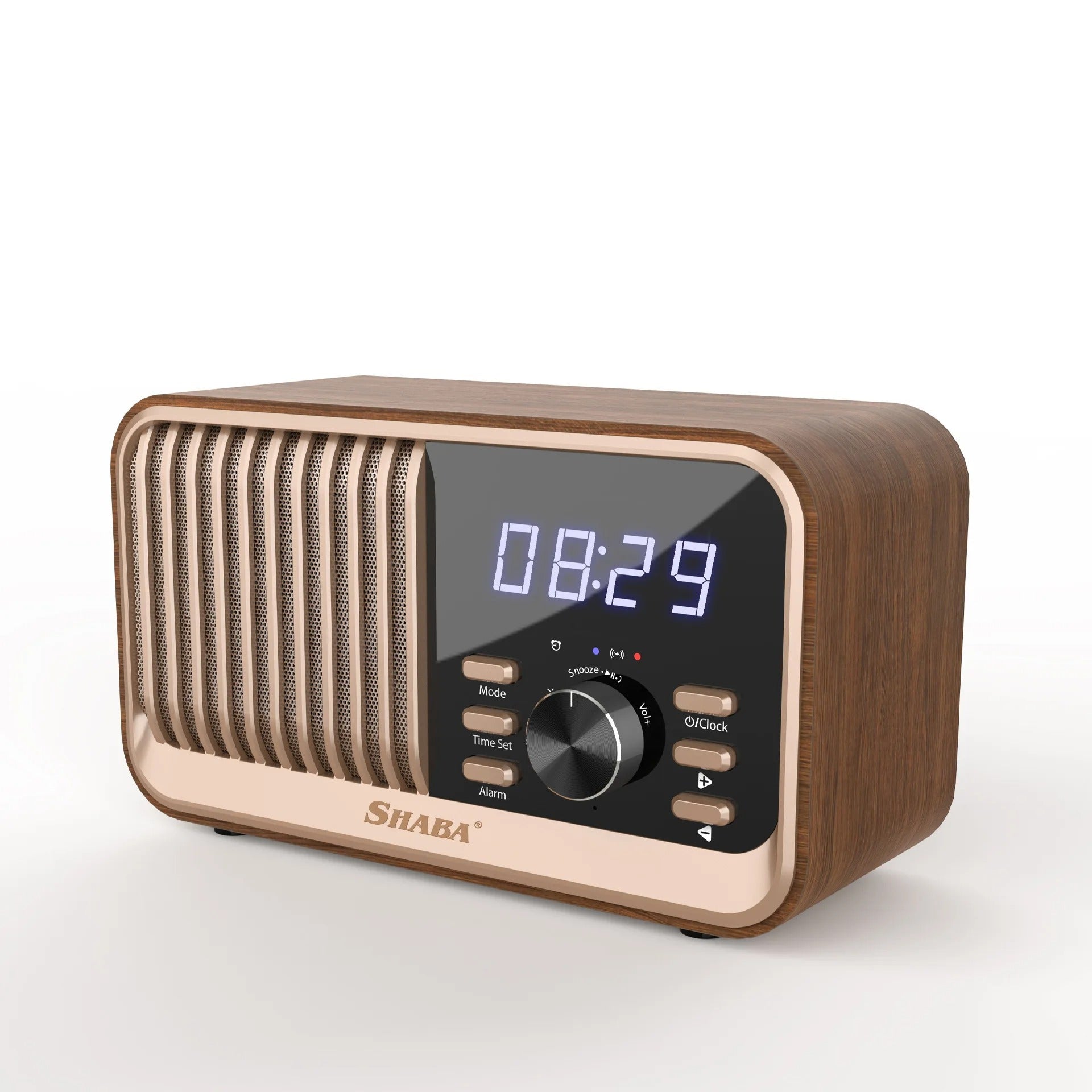 Wood Vintage Radio Alarm Clock