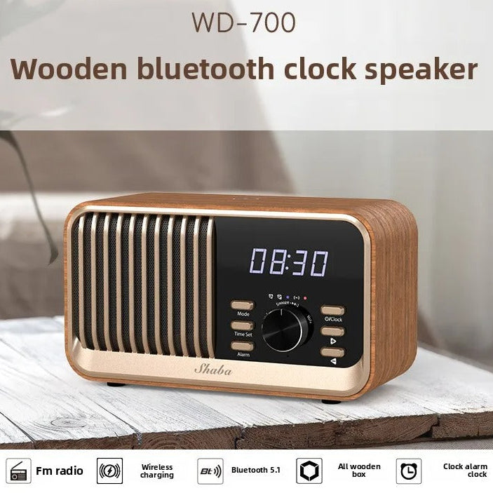 Wood Vintage Radio Alarm Clock