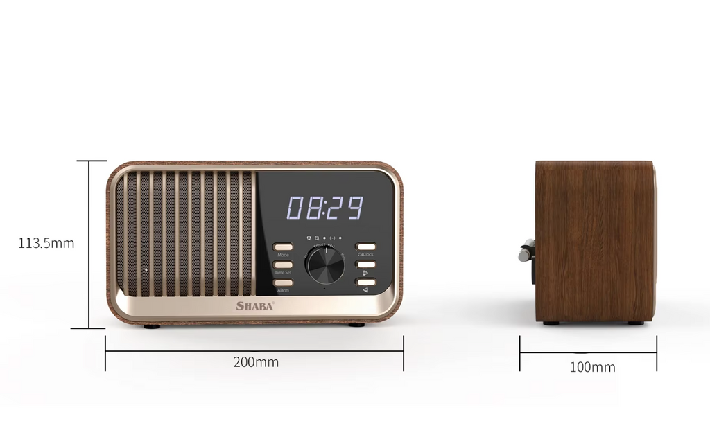 Wood Vintage Radio Alarm Clock