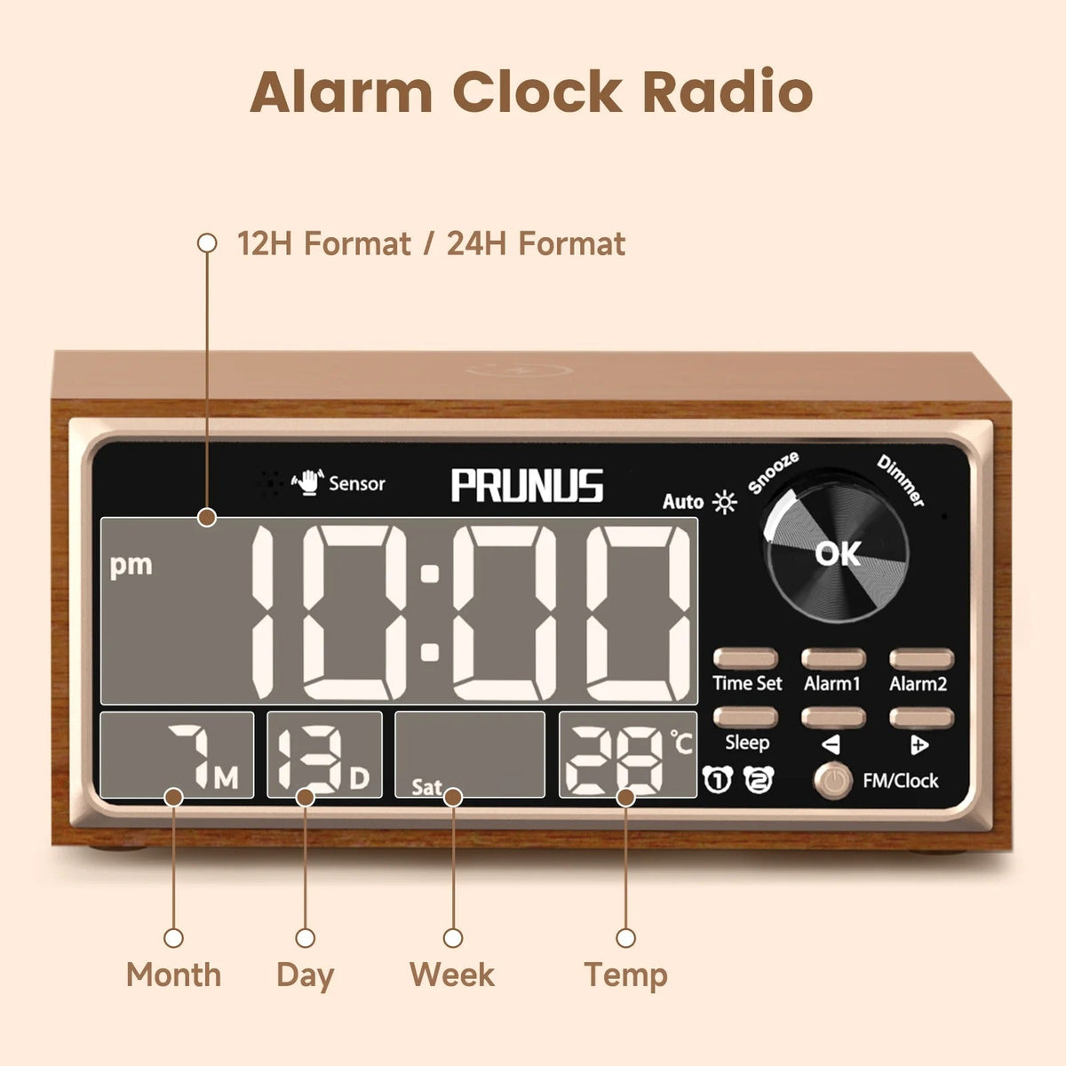 Wood Radio Alarm Clock