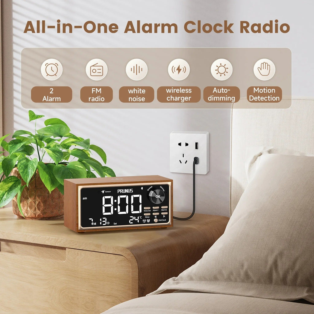 Wood Radio Alarm Clock