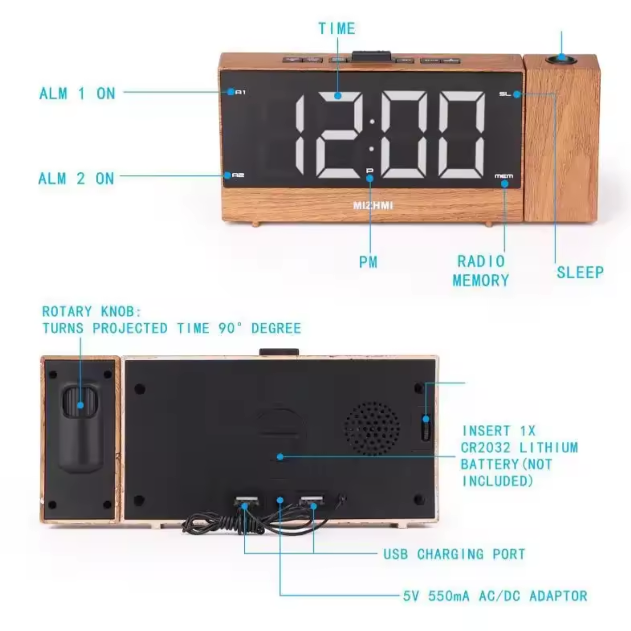 Projecteur Radio Alarm Clock
