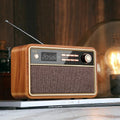 The Vintage Wood Radio Alarm Clock, a statement clock that lends personality to a carefully styled interior.