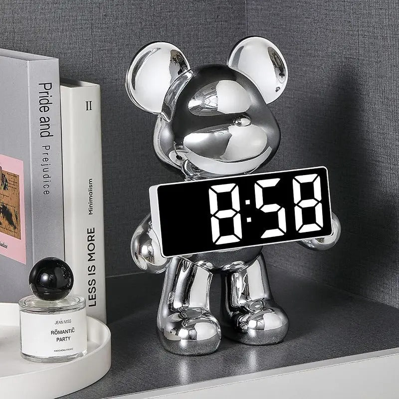 The Designer Luxury Alarm Clock shown as a refined decorative accent for a modern living space.