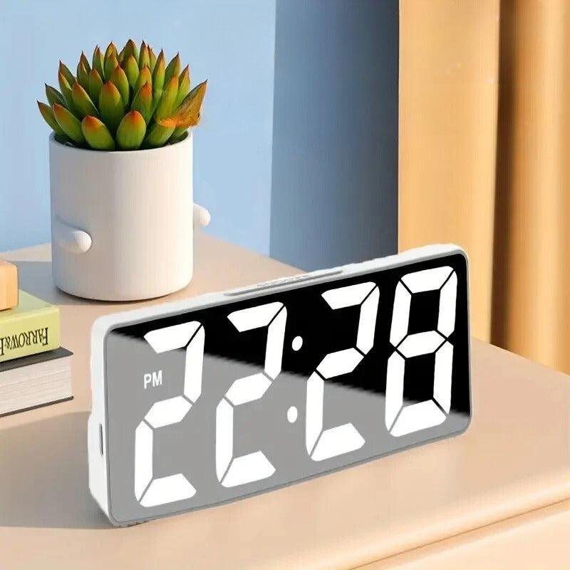 The Matin Alarm Clock shown as a refined decorative accent for a modern living space.