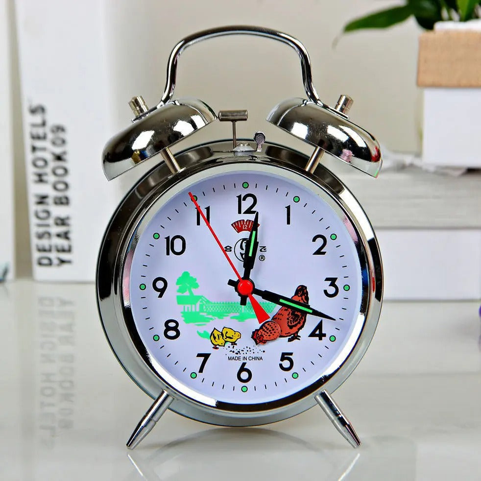 This Mechanical Alarm Clock brings a polished clock design and decorative character to the wall.