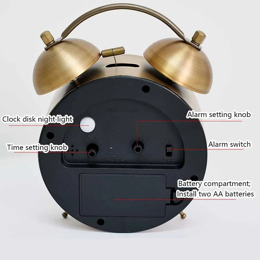 Vintage in Metal Alarm Clock